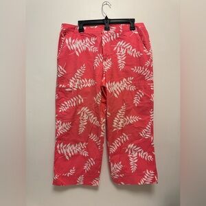 Coral Leaf Print ✨Cargo✨ Capris IZOD size 14